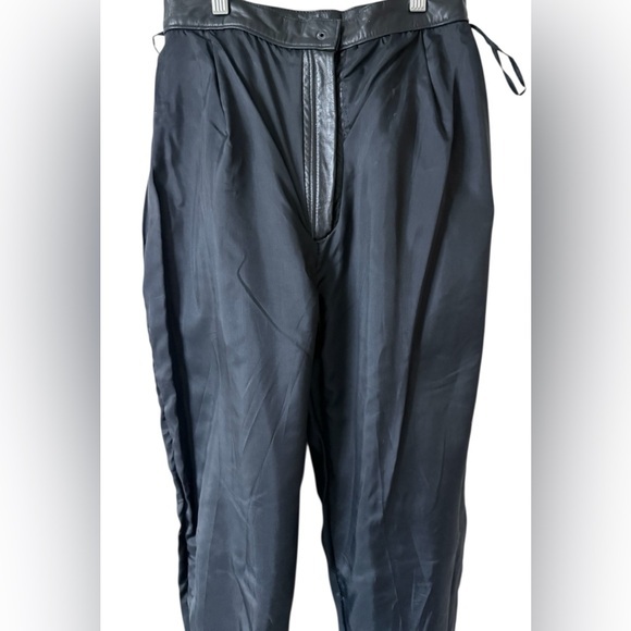 Vintage Cedars Black Leather Stirrup Pants Ankle Zip‎ High Waist Size 10 - Picture 12 of 16